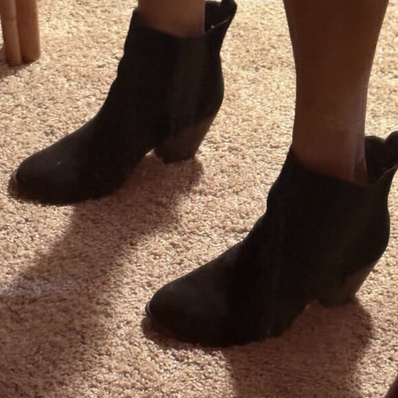 Black Suede Booties - Picture 1 of 2